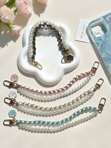 1pc New Fragrant Phone Lanyard Charm, Vintage Elegant Phone Anti-Lost Hanging Strap, Suitable For Daily Phone Wear - Multicolor - View 8