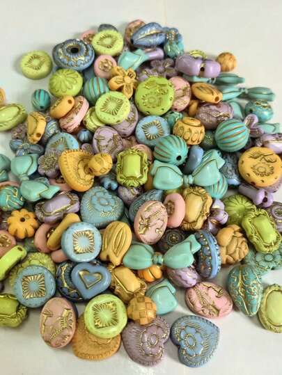 Resin Retro Ins Feng Shui Wash Brushing Color Series Bead Alien Bead, DIY Jewelry Handmade Bead Necklace, Bracelet, Phone Chain Material