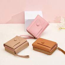 Wavhen Versatile Short Clutch Wallet, Classic Women's Lightweight Zipper Purse, Tri-Fold Card Coin Pouch - Multicolor - View 7