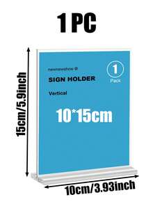 三种尺寸亚克力标牌架 - 透明T型塑料展示架，双面纸张及标牌架，适用于菜单、传单、图片 - 亚克力纸张架及收纳盒，适用于办公室、零售店、展览、餐厅、婚礼等场合，亚克力标牌架尺寸：8.5 x 11英寸，亚克力标牌架，展示架，供应商活动展示架，房地产经纪人用品，商业标牌，促销品 - 透明 - 查看 17