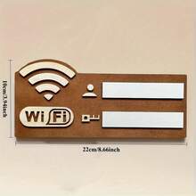 New 2D Retro Flat WiFi Network Sign - Wireless Router Password Plate Without Power, Artificial/Brown Retro Plaque, Home Office Cafe Decor - Housewarming Or Mother's Day Gift, Password Reminder, Minimalist Style, Wooden Material - Multicolor - View 7
