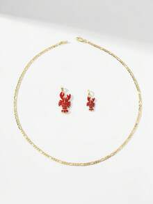 Bộ 2 mặt dây chuyền hình tôm hùm bằng đồng cổ điển, phiên bản giới hạn, thích hợp làm quà tặng Giáng sinh/Lễ Tạ ơn/Halloween/Ngày của Mẹ/Ngày Valentine cho các cặp đôi, bạn bè, cha mẹ đỡ đầu, lễ Rước lễ lần đầu, đeo hàng ngày, hoặc dùng trong cầu nguyện. - Vàng - Xem 7