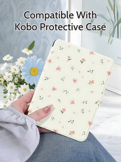 Flower 1pc Colorful Floral & Leaf Pattern Protective Case Compatible With Kindle 10th Gen (2019, 6"), Kobo Libra Colour, Kindle Paperwhite 5 (6.8"), Kobo Clara Bw, Kindle 11th Gen (2022/2024, 6"), And Paperwhite 12th Gen (7")
