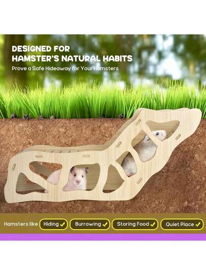 نفق همستر، مخبأ همستر، سلم تسلق همستر، يمكن دفنه في فرشة همستر أو توصيله بوجبات همستر، لوازم همستر، إكسسوارات قفص همستر