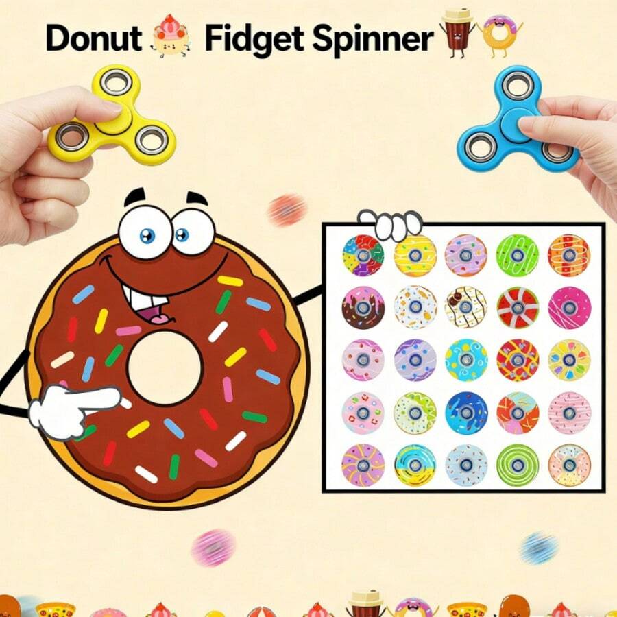 Juguete giratorio de acrílico con diseño de donut de dibujos animados - Regalo de cumpleaños - Regalo festivo - Multicolor - Ver 1