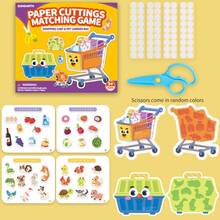 1 Set Children's Interesting Paper Cutting Matching Game, Early Education Cognitive Training Game Book, Fruit, Vegetable, Animal, Life Knowledge Stickers, Improve Thinking And Practical Ability, Holiday/Birthday Gift - Multicolor - View 9