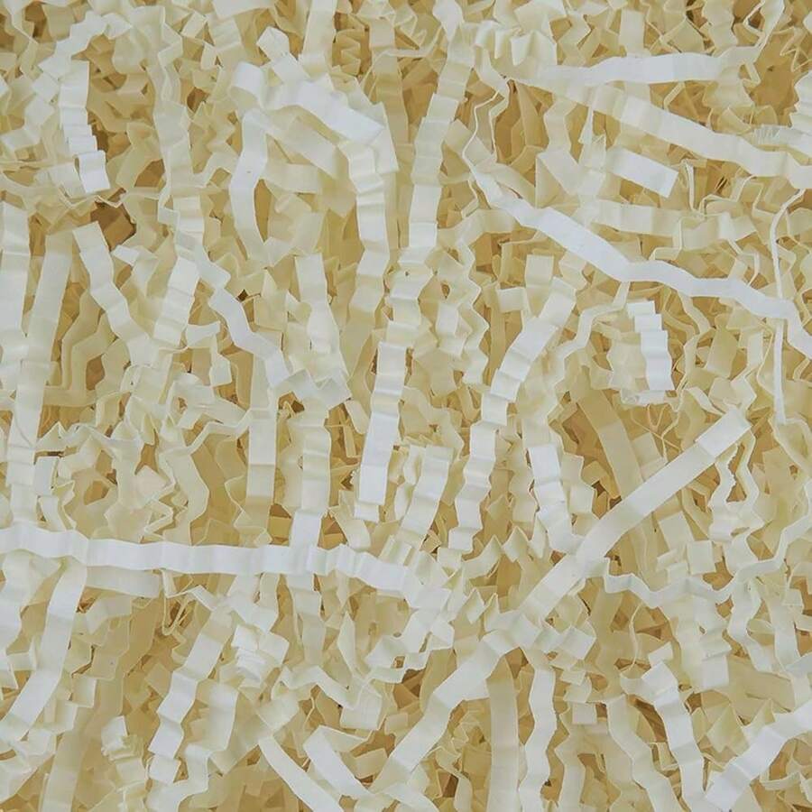 Crinkle Cut Paper Grass Cushion Paper Streamer For Christmas Wedding Birthday Bridesmaid Engagement Craft Gift Boxes Bags Filler Decoration 4.5oz Oyster White - 牡蠣白 - 查看 1