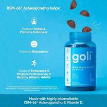 Goli Ashwagandha Gummies With Vitamin D & KSM-66 – Mixed Berry Flavor, Vegan, Non-GMO, Gluten & Gelatin Free – 60 Gummies Per Bottle - 1 包 - 查看 8