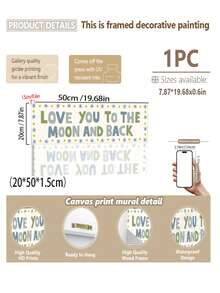 1pc Canvas Wall Art - "Good Old Days" Framed Print, "You Came Into This World, Life Is So Beautiful" Framed Print, Boy's Room Decor Framed "Love You To The Moon And Back" Banner Print, "Love You To The Moon And Back" Print Framed "Dream Big, Little One" Banner Print, "Dream Big, Little One" Print, Framed "Let's Play All Day" Baby Print – Framed Nursery Wall Art Perfect For Playroom Decor Nursery Decor Little One" Banner Print - Multicolor - View 21
