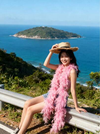 Feather Scarf, DIY Party Costume Accessory, Colorful Feather Scarf, Scarf Decoration, Suitable For Birthday Parties, Halloween, Christmas, Horse Racing Events, Afternoon Tea Parties, New Year's Eve, Concerts, Home Decoration, Dance Weddings, Stage Performances, Carnival Costumes And Accessories, Party Supplies