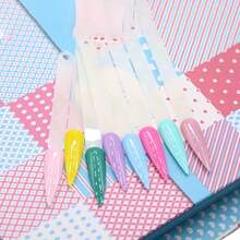 一套50片扇形指甲油练习贴片，指甲油颜色展示板 - 彩色 - 查看 6