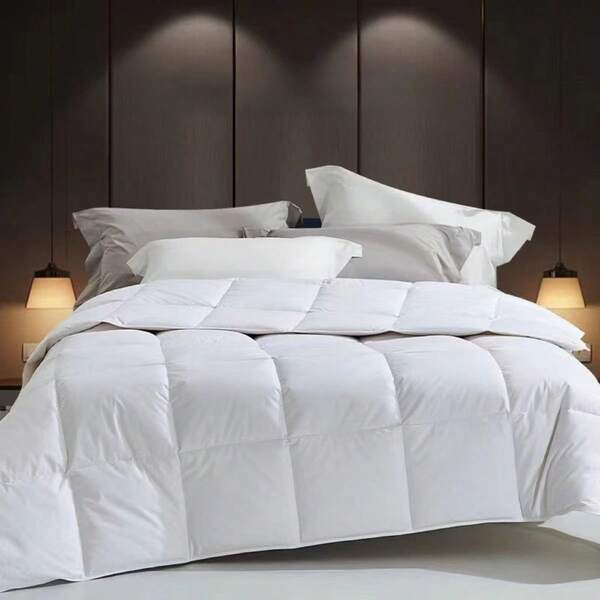 Four-Season Quilted Bed Quilt, Super Soft Down Instead Of Quilt Core, Light Bedding Spring And Autumn Quilt, Machine Washable, White, Multi-Size Optional.