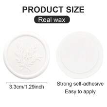 25 Pcs White Rosemary Pattern Self-Adhesive Wax Seal Stickers For Gifts Wedding Invitation Envelope Sealing - White - View 6