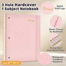 Graph Paper Notebook,1 Subject 80GSM Thick Grid Paper Notebook 8\ X 10-1/2\, Hardcover Spiral Notebooks For Schoolsss Work Women Men, Graphing Notebook Journal For Writing,3-Hole Punched Perforated Pink - 粉色 - 查看 4