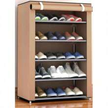 十层鞋架，带侧边储物袋，金属管和无纺布结构，塑料连接件，防尘罩，易于组装，大容量储物空间，适用于走廊、卧室、客厅，也适合出租房、宿舍使用，坚固耐用的家用鞋柜，是家居收纳的理想之选。这款易于组装的鞋架适用于走廊、卧室、玄关、客厅，是家居收纳整理的理想之选。 - 彩色 - 查看 9