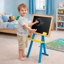 Pizarra de juegos Para Aprendizaje, Dibujo Incluye 12 gises de colores + Borrador - Caqui - Ver 5