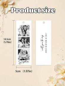 1/3pcs Bridesmaid Proposal Photo Strip, Customize Photo And Text,Will You Be My Bridesmaid Card, Bridesmaid Proposal Card - Multicolor - View 6