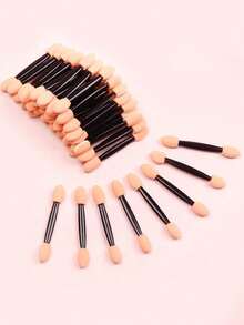 50Pcs Black Double-Ended Nail Art Sponge Magic Wand Gradient Manicure Brush With & Sticker Pen Nail Art Tools Women Home Solon - màu đen - Xem 5