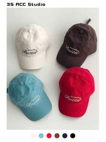 1 Piece Soft Crown Minimalist Snapback Cap, Unisex Casual Outdoor Sun Hat, Small Face, Spring/Summer - Multicolor - View 14