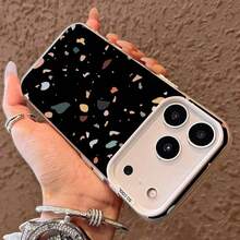 苹果phonecase彩色斑点块799JPCYKSamsungGalaxyS24Ultra圣诞礼物iPhone13Pro新年礼物14男女朋友生日礼物 - 半透明の黒 - チェックする 6