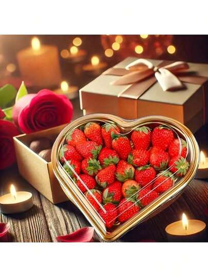 10pcs Heart-Shaped Plastic Trays With Lids - Reusable Multipurpose Snack Containers For Fruit, Sushi, Vegetables, Salad, Cheese Platters, Perfect For Christmas, Easter, Valentine's Day, St. Patrick's Day, Mother's Day, And Serving Holiday Treats