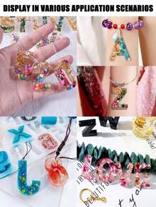 UV Resin DIY Starter Kit, 300g Epoxy Resin With Sea Animal/Letter Molds, Keychain Accessories & Pliers - Clear - View 7