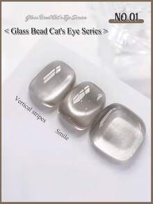 MISS SHAKA 10毫升 冬春美甲 情人节礼物 冰透明粉蓝白玻璃珠猫眼凝胶指甲油 美白流行百搭美甲用品 - 彩色 - 查看 4