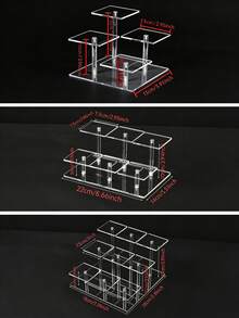 1pc 4/6/9-Tier Transparent Acrylic Stepped Display Shelf, Dressing Table Vanity Cosmetics Storage Perfume Stand Room Decor Vanity Accessories - Multicolor - View 9