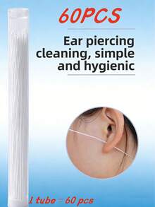 180/60支耳洞清洁线：彩色耳洞清洁棒，带收纳管，拉环清洁线，去除耳洞污垢，消除异味，防止堵塞，除臭防堵塞耳洞清洁线，男女通用耳部护理工具。 - 彩色 - 查看 10