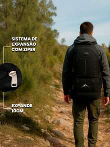 Sports Backpack With 10cm Expansion, Large Capacity, Durable - Black - View 5