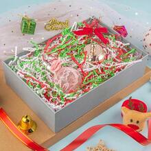 Crinkle Cut Paper Grass Cushion Paper Streamer For Christmas Wedding Birthday Bridesmaid Engagement Craft Gift Boxes Bags Filler Decoration 4.5oz Red&Green&White - 綠紅白 - 查看 5