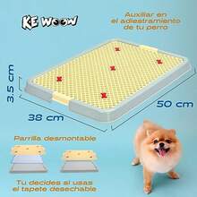 Baño para Perros Tapete Entrenador Orinal Perro Mascotas con Rejilla Porta Pañales para Perro Arenero Conejo Entrenamiento de Perros Chico Azul - Azul - Ver 2