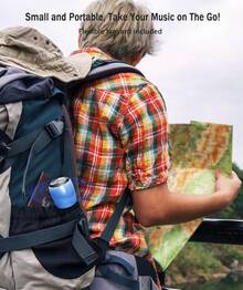 Altavoz Bluetooth pequeño, IPX7 impermeable con graves robustos y sonido estéreo, altavoces inalámbricos con llamada manos libres, altavoces portátiles para senderismo, coche o viaje, regalo - Azul-cielo - Ver 5
