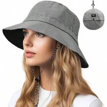 Waterproof Quick Dry Bucket Hats Woman Men Packable Foldable Rain Hat Lightweight Hiking Hat - Grey + Small--medium (size: 22 -22 3/4") - View 2