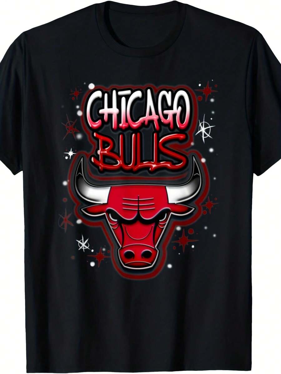 Chicago Bullst Airbrush Logo T-Shirt - Style 16 - View 1