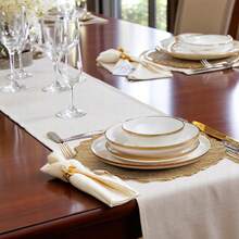 6/24pcs 13" Gold Charger Plate, Floral Reef Charger For Dinning Plates, Table Setting And Wedding Party Table Decor. - 金色 - 查看 5