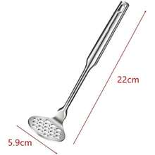 Machacador de Patatas, Machacador de Ajos, Machacadora de acero inoxidable, Trituradora de Ajo Patatas para para Hacer Puré de Papas, Verduras, frijoles y frutas, etc  (gris),40023987 - Multicolor - Ver 2