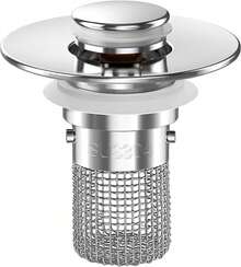 2PCS Sink Stopper Hair Catcher, Pop-Up Sink Drain Strainer With Removable Stainless Steel Strainer Basket Hair Catcher, Bathroom Sink Strainer For Bathroom Sink Stopper Replacement - 2 Items - View 8