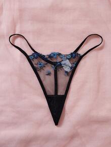 两件套女士性感睡袍套装，薄纱花卉设计，可调节吊带内衣套装 - 黑色 - 查看 7