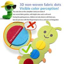 qixi 1 Conjunto Brinquedo Educativo para Crianças, Empilhamento e Classificação, Presente Matemático, Brinquedo de Quebra-cabeça de Classificação Pré-escolar, Habilidades Motoras Finas, Combinação de Cores, Treinamento Cognitivo Lagarta - Multicolorido - Visão 5