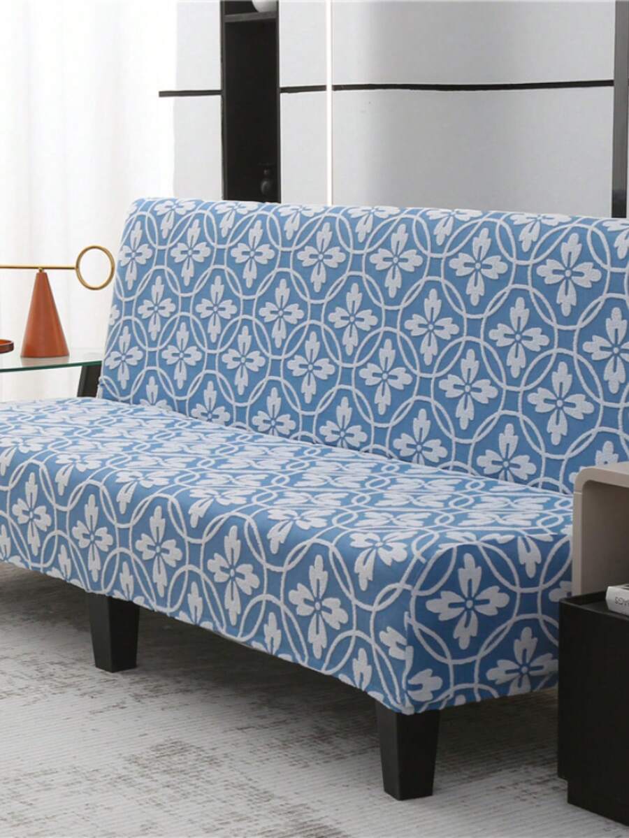 波西米亚阳离子高弹力腰带裙式沙发套，波西米亚巴洛克风格透气弹力沙发套 - 宠物友好，可机洗 - 涤纶纤维和氨纶混纺，提花面料