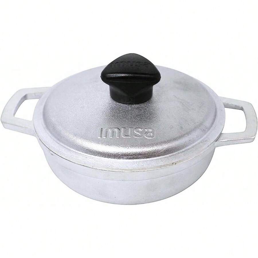 CYPNIMUSA - Juego de caldero tradicional de aluminio fundido de 05 cuartos con tapa color plateadoFashion - 221172841 - Ver 1