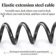 AD 黑色钢缆密码锁 - 自行车、山地车、摩托车、头盔、行李箱防盗密码锁 - MMS - 查看 3
