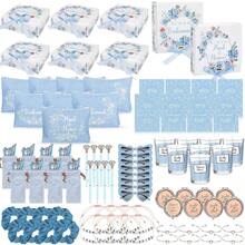 88 Pcs Bridesmaid Proposal Gifts Bridesmaid Box Set Maid Of Include Box Candle Invited Cards Scrunchies Hair Elastics Ties Knotted Bracelets Pens Blue - 藍色 + 優雅 - 查看 2