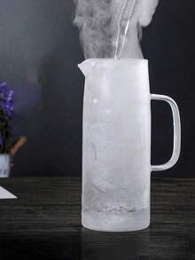 1个北欧风格不锈钢盖高硼硅玻璃冷水壶，耐热高温大容量茶壶，办公室/家用大容量透明玻璃果汁/冷水壶，家居及酒店用品 - 無色 - 查看 10