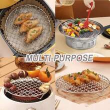 Comicfs - Estante de enfriamiento redondo de 11.6 pulgadas de diámetro rejilla de barbacoa de acero inoxidable con patas multiusos para freidora de aire instantánea/olla de presión 29.5 cm - Altura de 1 pulgada - Ver 6