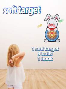 Easter Bunny Target Toss Game Set, Cute Fabric Throwing Game With 3 Balls + 1 Hook, Parent-Child Interactive Family Gathering Easter Party Prop - Multicolor - View 7