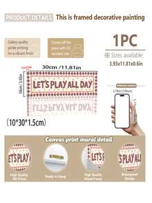 1pc Canvas Wall Art - "Good Old Days" Framed Print, "You Came Into This World, Life Is So Beautiful" Framed Print, Boy's Room Decor Framed "Love You To The Moon And Back" Banner Print, "Love You To The Moon And Back" Print Framed "Dream Big, Little One" Banner Print, "Dream Big, Little One" Print, Framed "Let's Play All Day" Baby Print – Framed Nursery Wall Art Perfect For Playroom Decor Nursery Decor Little One" Banner Print - Multicolor - View 16