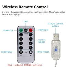 1 pieza Luces de cortina LED de 8 funciones, alimentadas por USB, luces de ambiente para bodas, adecuadas para dormitorio, sala de estar, decoración de pared, cumpleaños, fiesta de vacaciones (control remoto no incluido) - Luz de cortina USB - Ver 5