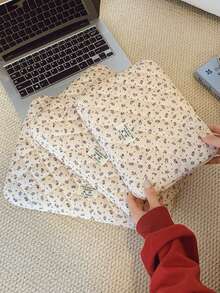 1pc Corduroy Laptop Sleeve Bag, Fits 11"/13"/15" Laptops, Printed Casual Unisex Protective Case, Compact & Portable, Can Be Used As Document Bag, Laptop Liner, Laptop Tote, Suitable For 11", 13", 15" , HP, ASUS And Other Brands, Suitable For Women, Teenagers, Men, College Students. Also Fits 9-15" Tablets, Compatible With IPad Air, 4, 5, Pro, 11, Mini, 5, 6, Shock-Absorbing Design. Laptop Case Laptop Cover Computer Bag Laptop Bag Water Resistant Travel Essentials - Multicolor - View 1